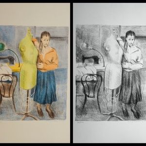 Raphael Soyer Seamstress I 2 Piece Portfolio